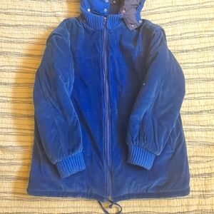 Ocean Blue velvety jacket.